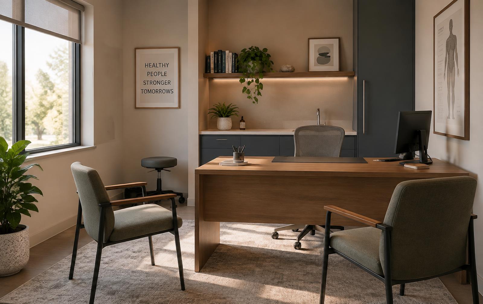 Dr Amber Aggrwal's consultation room at Paras Health